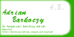 adrian barkoczy business card